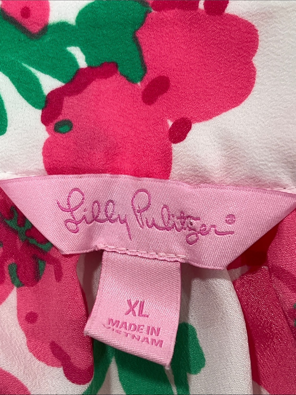 Lilly Pulitzer Pink Floral V-Neck Blouse - Picture 3 of 7